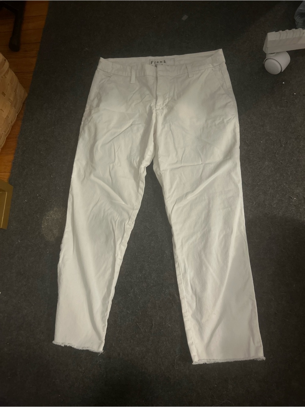 Frank & Eileen White Straight-Leg Chinos